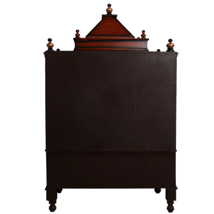 Adhyatma Floor Rested Pooja Mandir without Door Back View(Brown)