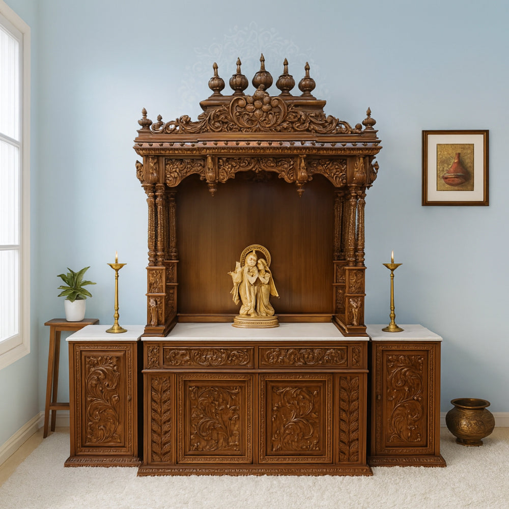 Adityam Teak Wood Mandap (Brown) lifestyle view