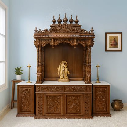 Adityam Teak Wood Mandap (Brown) lifestyle view