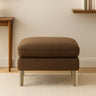Aeris Teak Wood Ottoman Stool (Umber Brown)