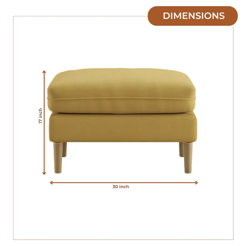 Aeris Teak Wood Ottoman Stool dimensions