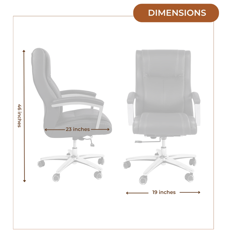 Dimensions of Affarista Big Tall Executive Office Chair Black