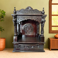 Ahalya Teak Wood Mandir (Brown) lifestyle view