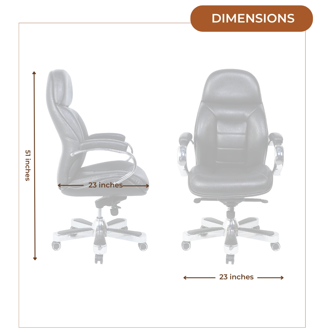 Aident Recliner Office Executive Chair (Black) Dimensions