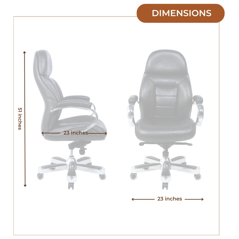 Aident Recliner Office Executive Chair (Black) Dimensions