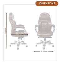 Aident Recliner Office Executive Chair (Brown) Dimensions