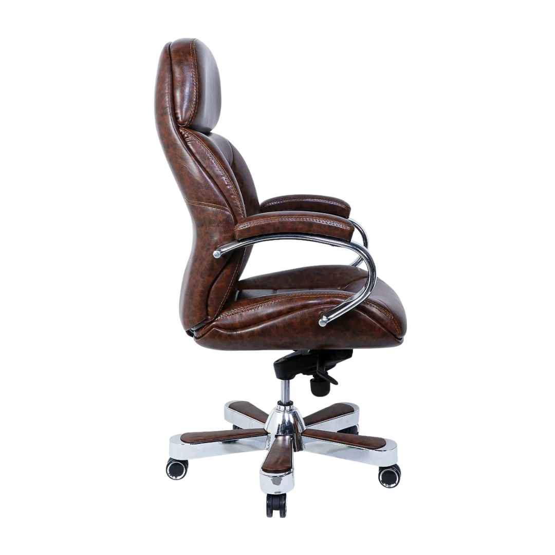 Aident Recliner Office Executive Chair (Brown) Side Angle