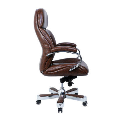 Aident Recliner Office Executive Chair (Brown) Side Angle
