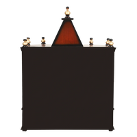Aikyam Wall Mount Pooja Mandir/Wooden temple for home in Brown Gold color back view