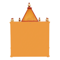 Aikyam Wall Mount Pooja Mandir/Wooden temple for home in Teak Gold color back view