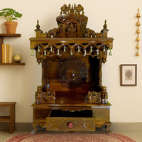 Aishani Teak Wood Mandir (Brown) lifestyle image