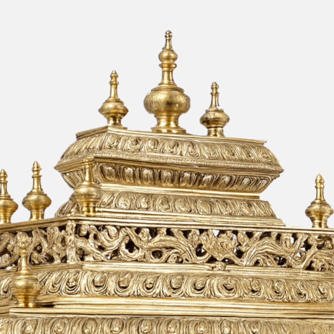 Aishwarya Teak Wood Mandir (Gold)   zoom view 