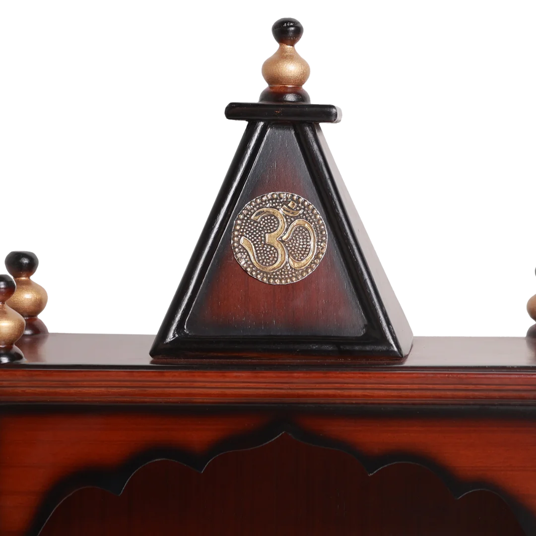 Alaya Wall Mount Pooja Mandir without Door (Brown Gold) zoom view