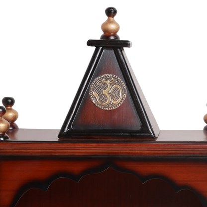 Alaya Wall Mount Pooja Mandir without Door (Brown Gold) zoom view