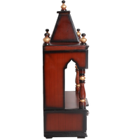 Alaya Wall Mount Pooja Mandir without Door Brown Gold Side view