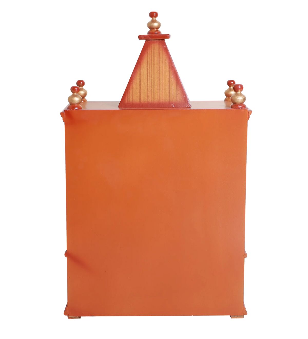 Alaya Wall Mount Pooja Mandir without Door (Teak Gold) Backside View