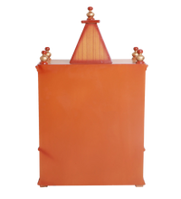 Alaya Wall Mount Pooja Mandir without Door (Teak Gold) Backside View