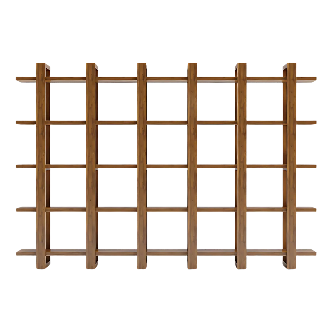 Alcove Wood Book Shelf (Teak) front view