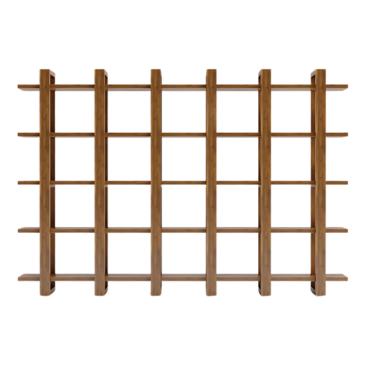 Alcove Wood Book Shelf (Teak) front view
