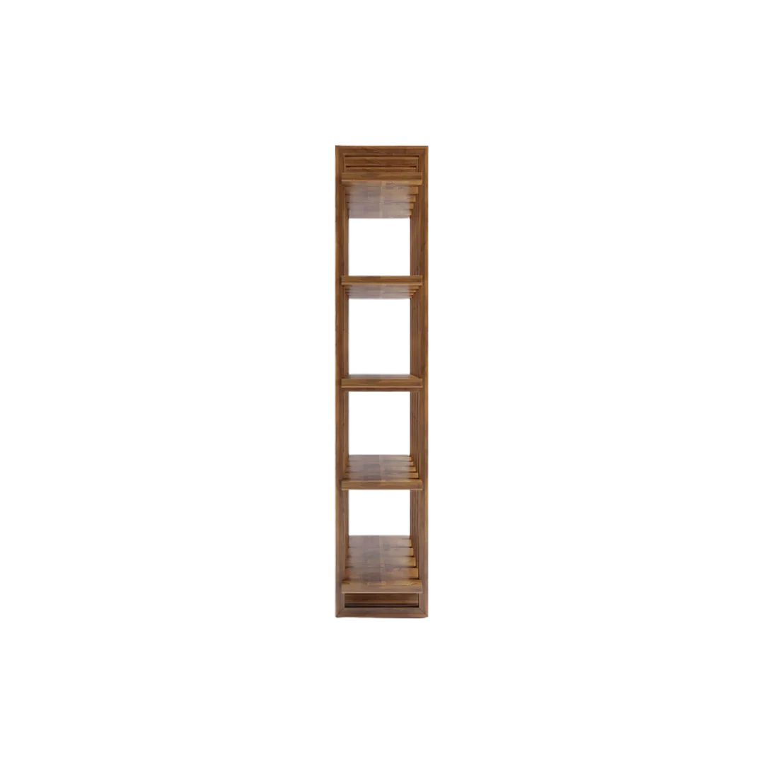 Alcove Wood Book Shelf (Teak) side view