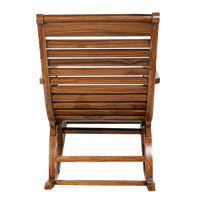Aldin Teak Wood Rocking Chair in Teak color back view