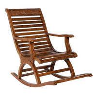Aldin Teak Wood Rocking Chair in Teak color 45° side view