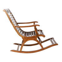 Aldin Teak Wood Rocking Chair in Teak color side view