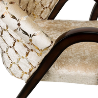 Alteza Teak Wood Fabric Upholstered Arm Chair in Brown Biege color zoom view cushion