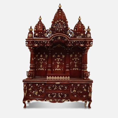 Amba Teak Wood Mandap (Cherry) front view 