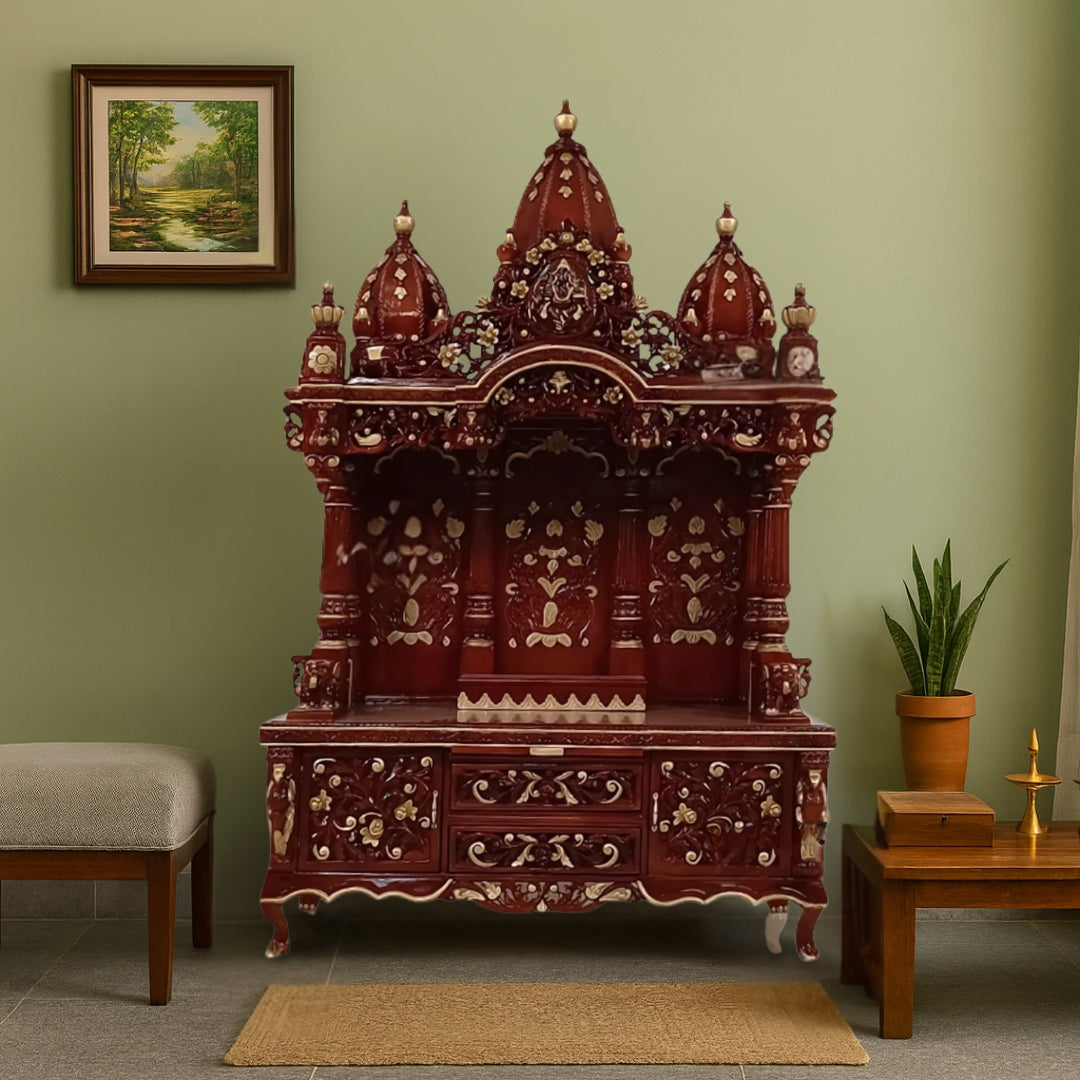 lifestyle view of Amba Teak Wood Mandap (Cherry)