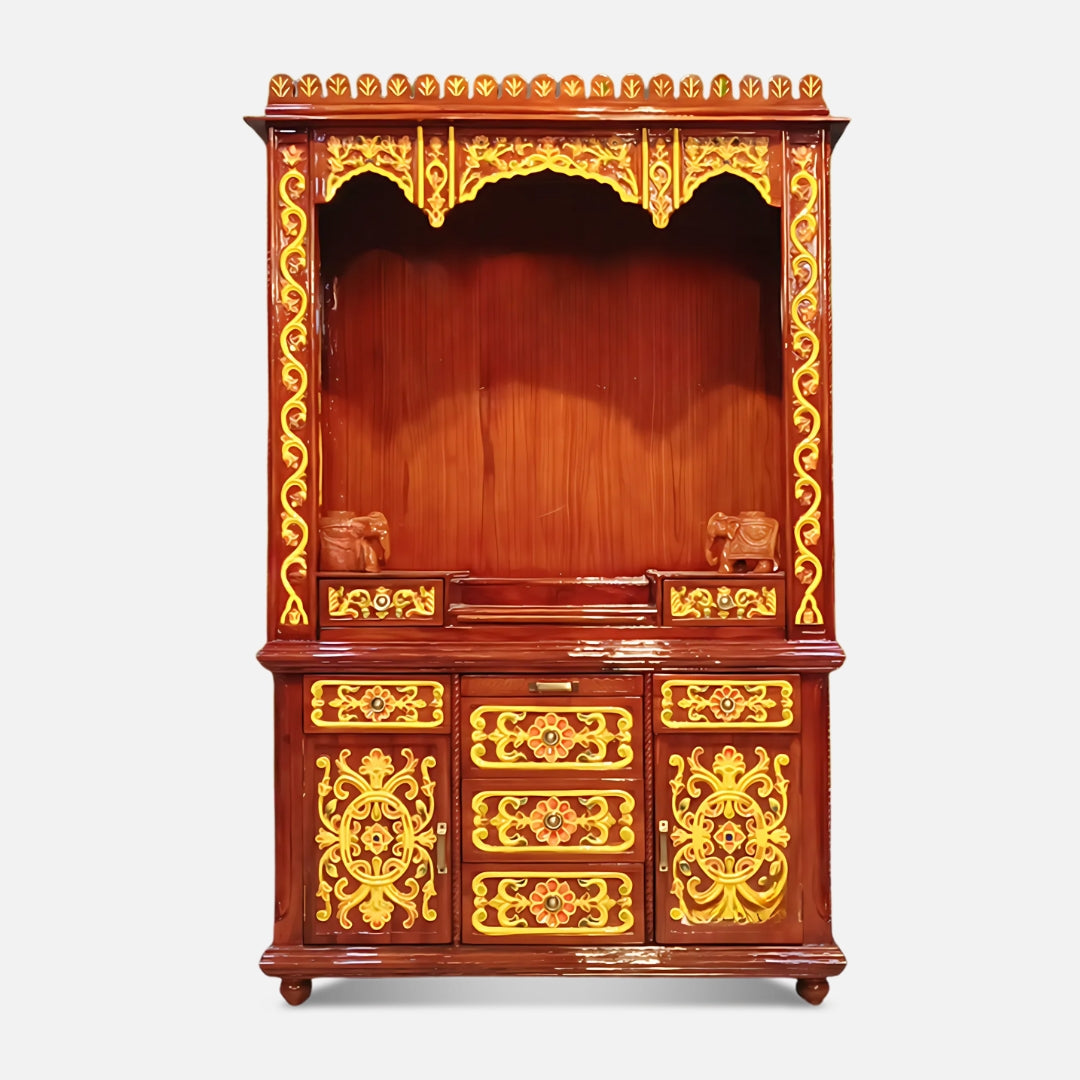 Ambikesh Teak Wood Mandap (Teak) front view