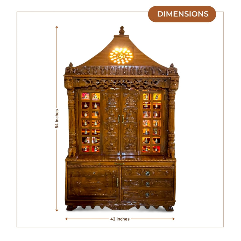 Ameya Teak Wood Mandap (Teak)  dimensions 
