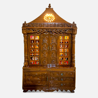 Ameya Teak Wood Mandap (Teak) front view