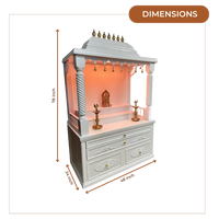 Amrita Teak Wood Mandap (White) dimensions