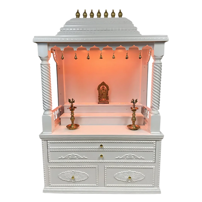 Amrita Teak Wood Mandap (White) front view