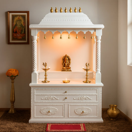 Amrita Teak Wood Mandap (White) lifestyle view