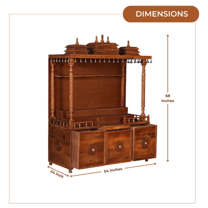 Amritaya Sheesham Wood Mandap (Teak) Dimensions 