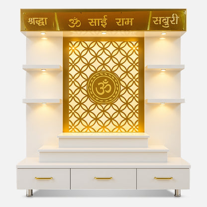 Amritesh Teak Wood Mandap (White) Front view 