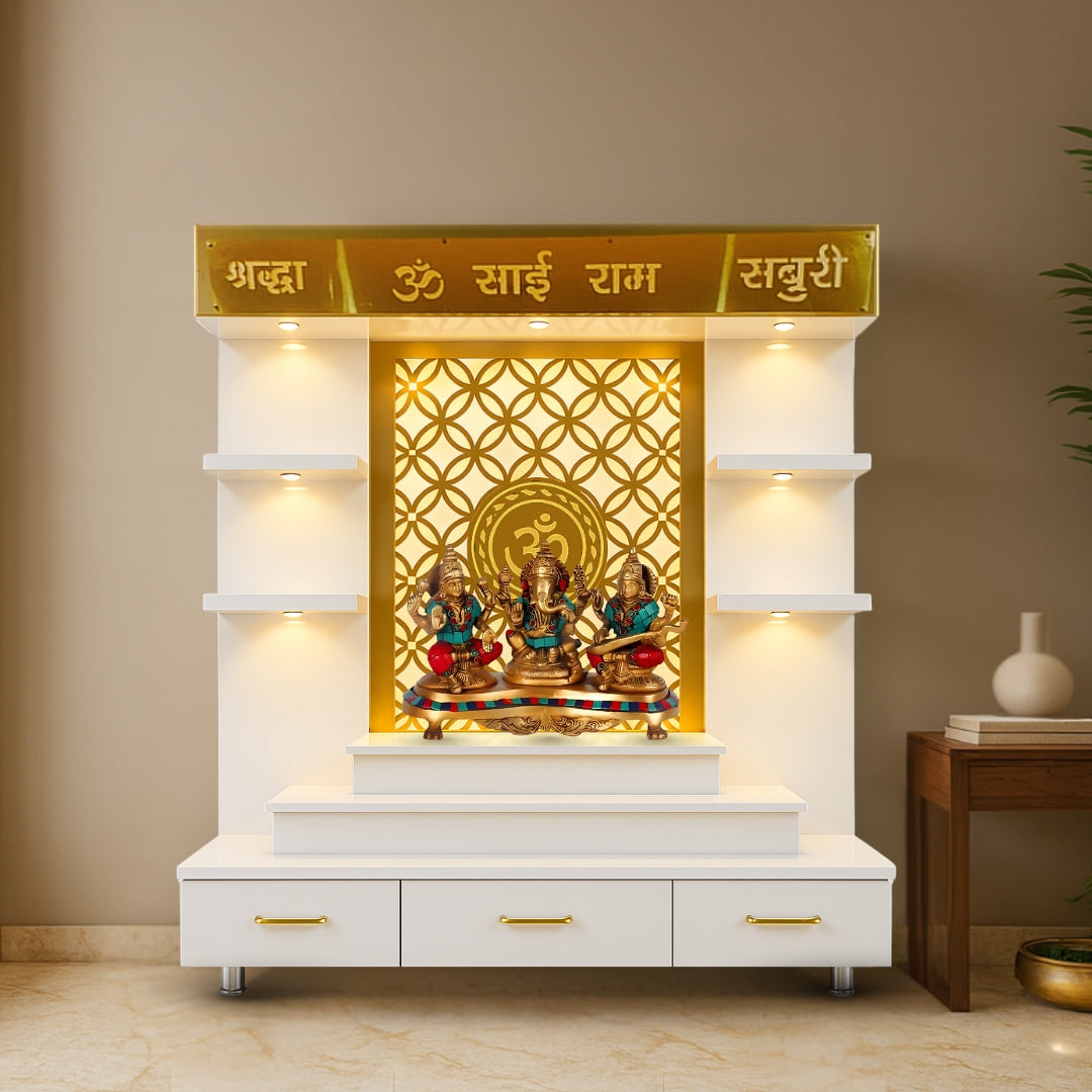 Amritesh Teak Wood Mandap (White) lifestyle view 