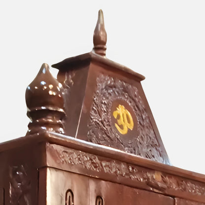 Amruta Teak Wood Mandap (Brown) close view 