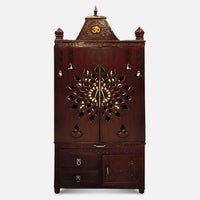 Amruta Teak Wood Mandap (Brown) front view 