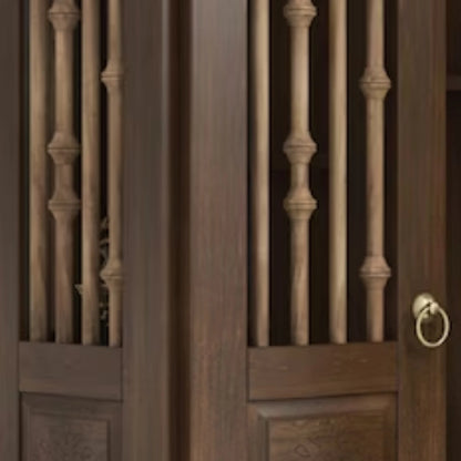Anandam Teak Wood Pooja Mandap with Door (Brown) zooom view 