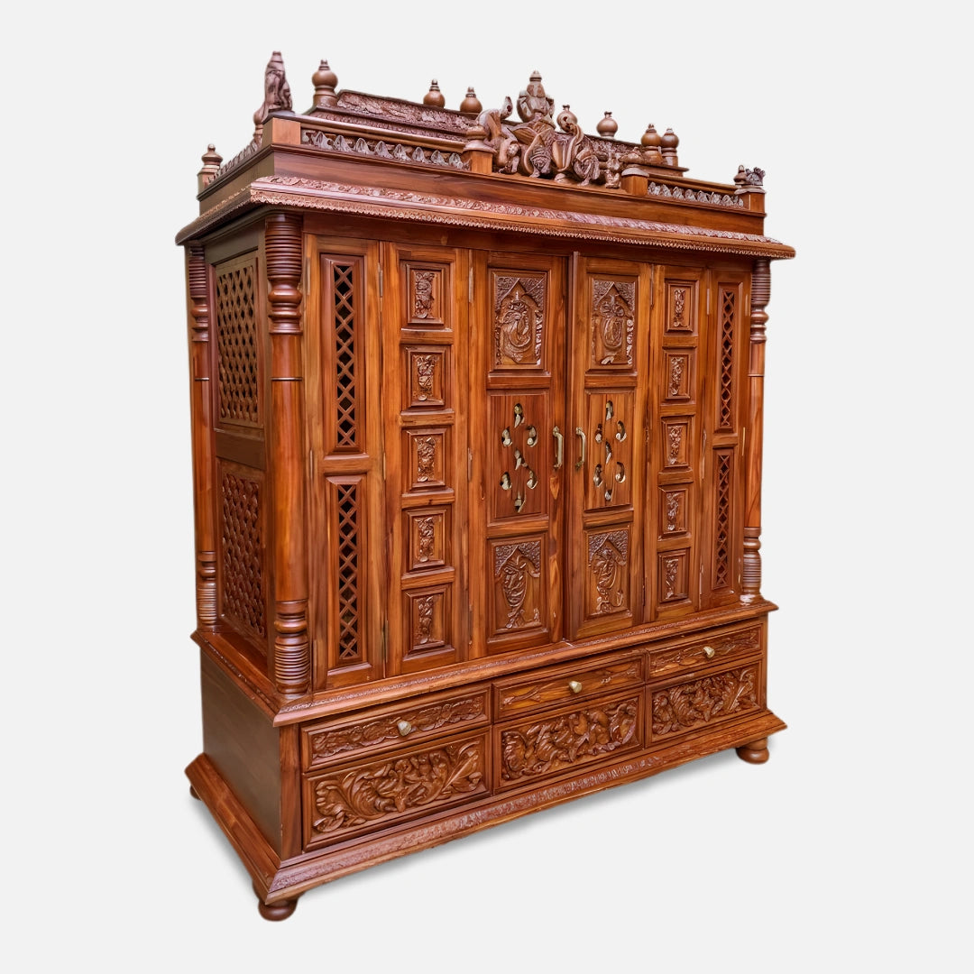 Anandlok Teak Wood Mandap (Teak) side angle