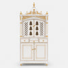 Antarusya Large Floor Rested Pooja Mandap with Door White Gold