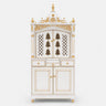 Antarusya Large Floor Rested Pooja Mandap with Door (White Gold)