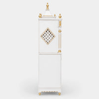 Antarusya Large Floor Rested Pooja Mandap with Door (White Gold) Side angle