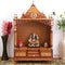 Antarusya Large Floor Rested Pooja Mandir without Door Teak Gold lifestyle image