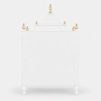 Antarusya Large Floor Rested Pooja Mandir without Door (White Gold) Back View