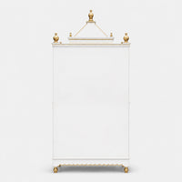Antarusya Large Floor Rested Pooja Mandap with Door (White Gold) Back View