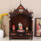 Antarusya Large Floor Rested Pooja Mandir without Door Brown Gold color lifestyle image